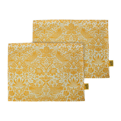 Platzsets und Servietten aus recycelter Baumwolle William Morris – gelb