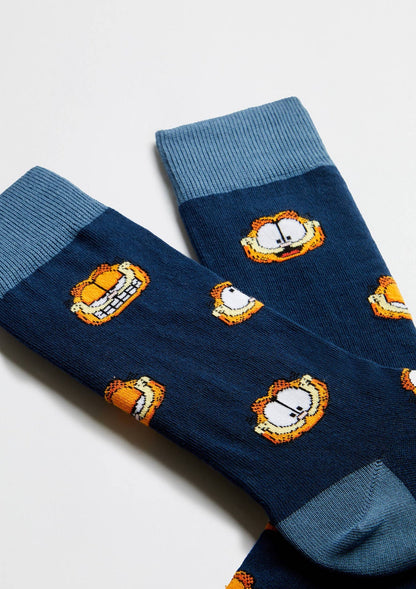 BeGarfield Faces Navy Socks