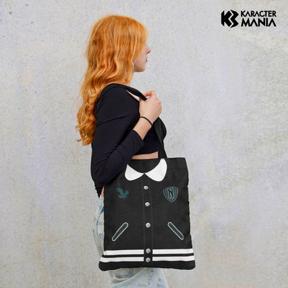 Wednesday Varsity Shopping Bag, Black