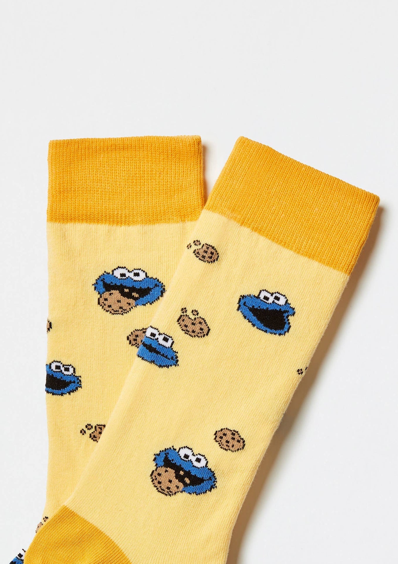 BeSesameStreet Cookie Monster Yellow Socks