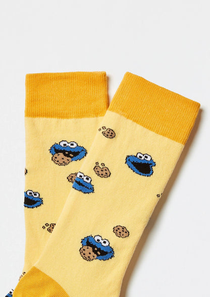 BeSesameStreet Cookie Monster Yellow Socks