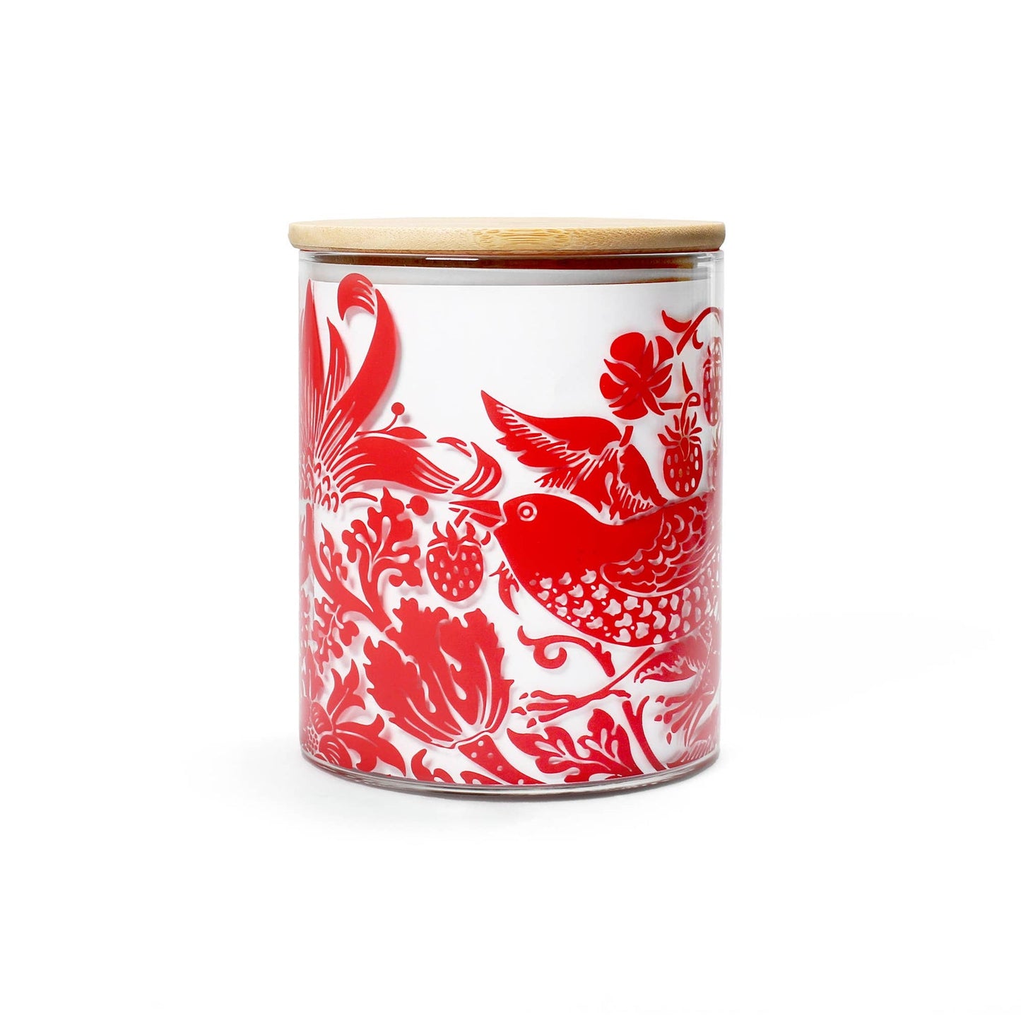 Récipient de stockage alimentaire en verre William Morris - Framboise Rouge