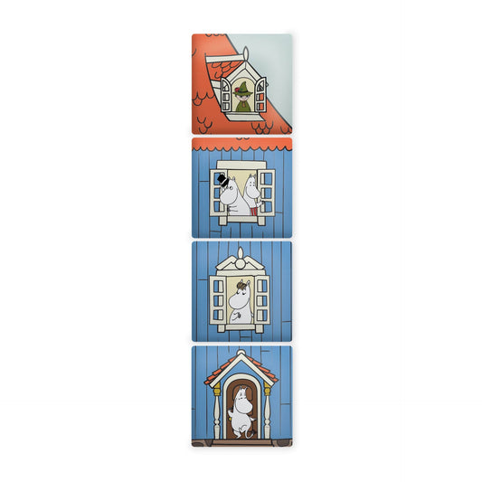 4 Moomin-Keramikuntersetzer – Zuhause