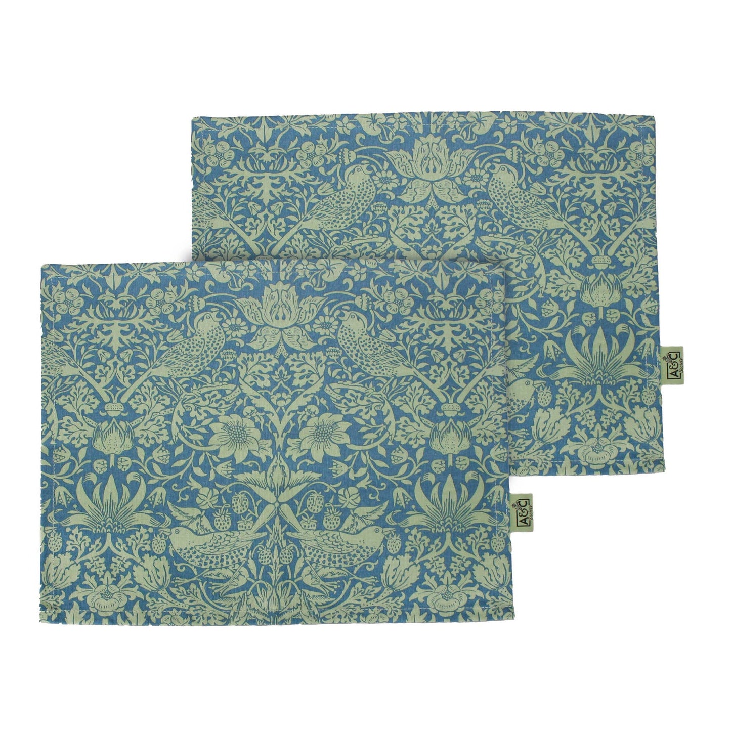 William Morris Recycled Cotton Placemats & Napkins - Sage Green