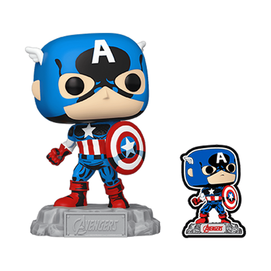 Pop! Captain America mit Pin – VORBESTELLUNG* 