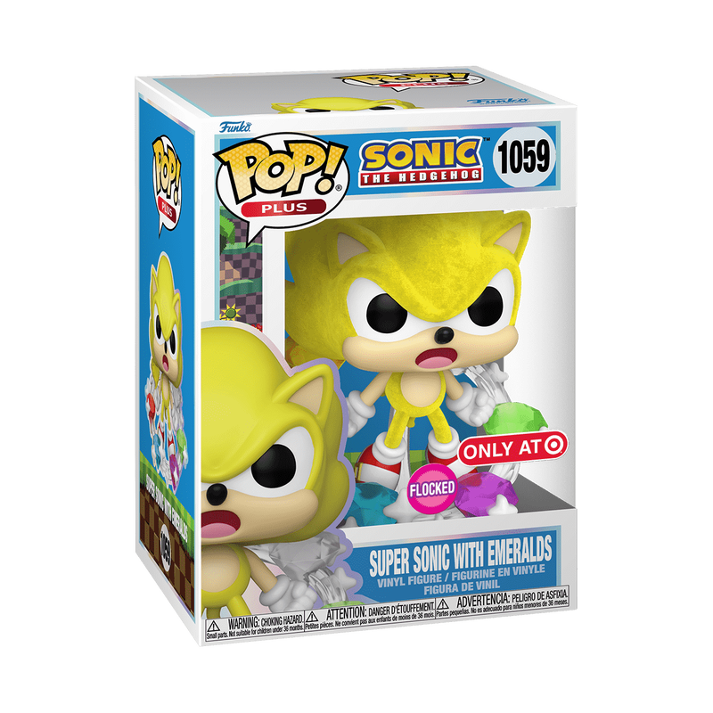 Pop! Plus Super Sonic mit Smaragden (beflockt)