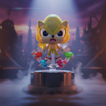 Pop! Plus Super Sonic with Emeralds (Flocked)