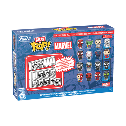 Bitty Pop! Spider-Man 4-Pack Series 2 – packaging officiel Funko