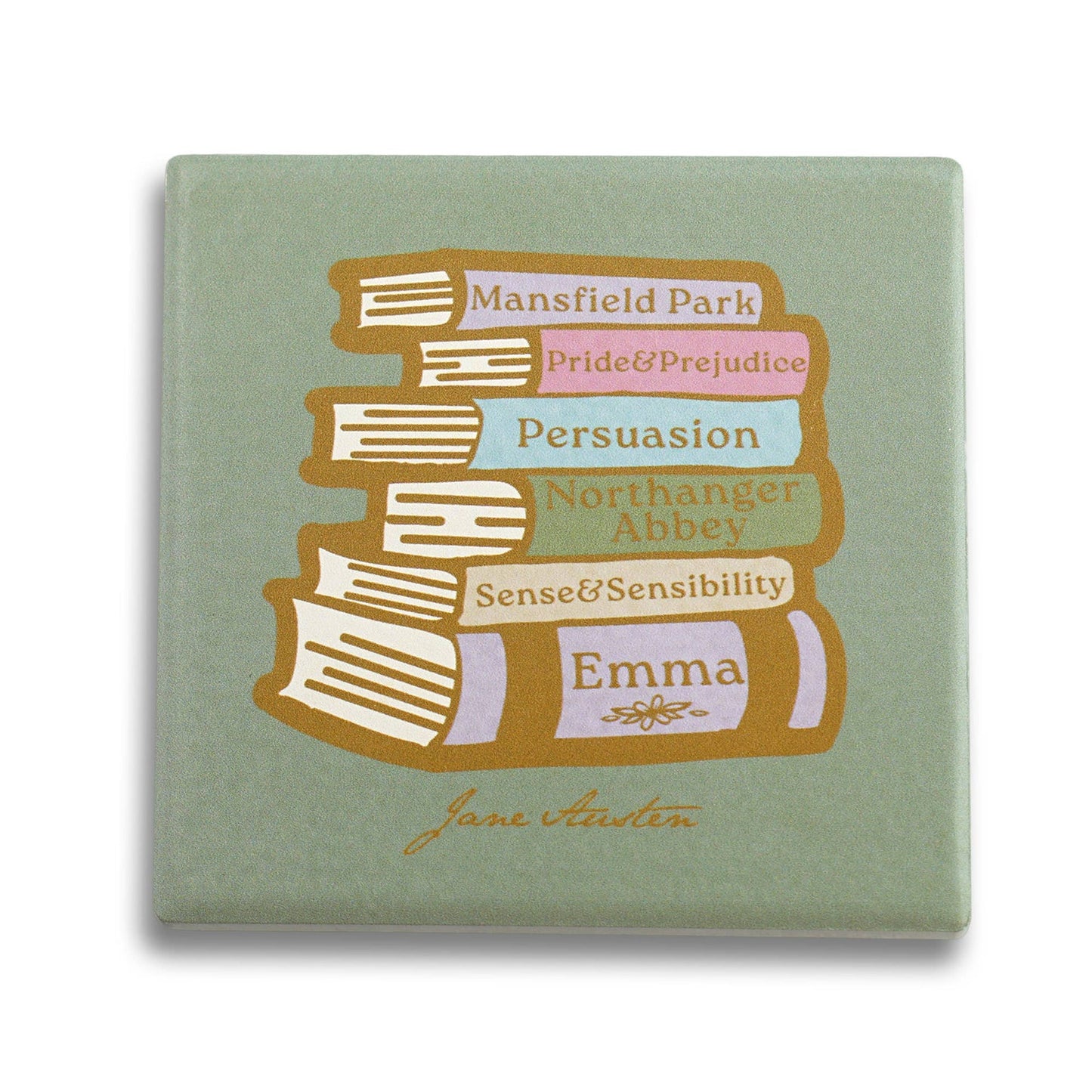 Sous-verre en céramique Jane Austen - Livres