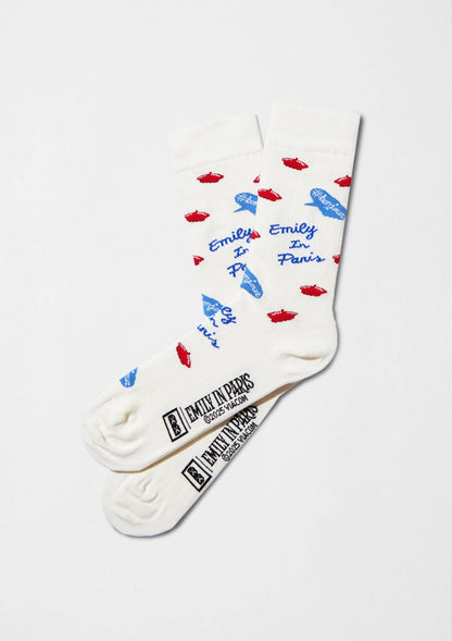 Chaussettes BeEmilyInParis Bonjour Offwhite