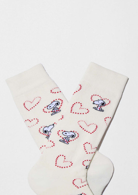 BeSnoopy Heart Off-White Socks