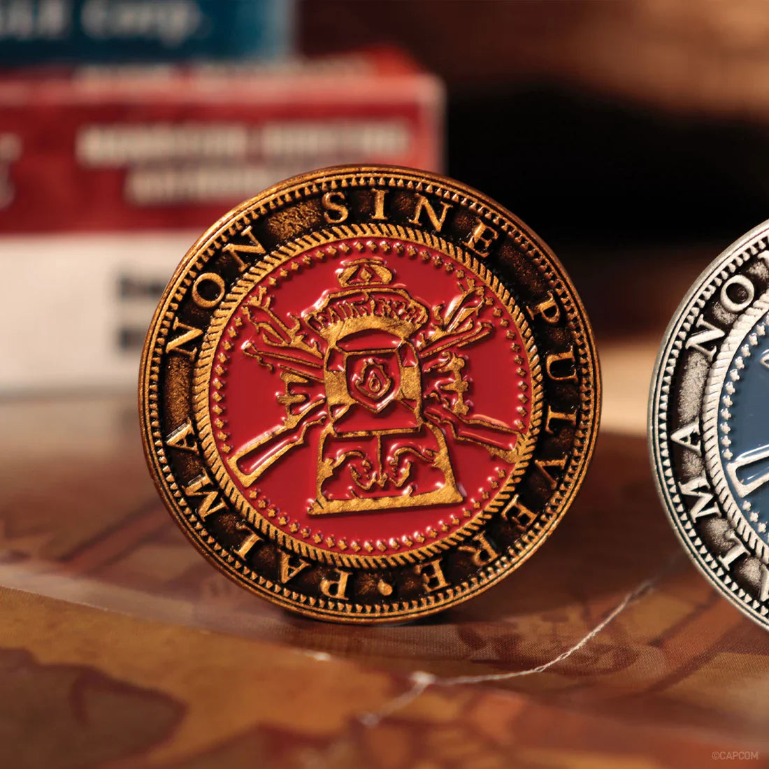 resident evil 4 set of two metal shooting gallery tokens fanattik