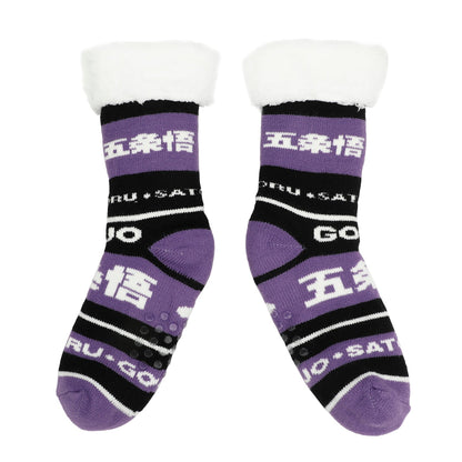 Chaussettes femme Jujutsu Kaisen - Satoru Goji violet simili mouton doublé