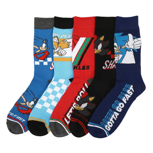 Chaussettes Sonic the Hedgehog - personnage visuel lot de 5 paires -taille unique