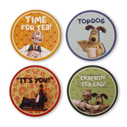 Lot de 4 sous-verres en céramique Wallace & Gromit