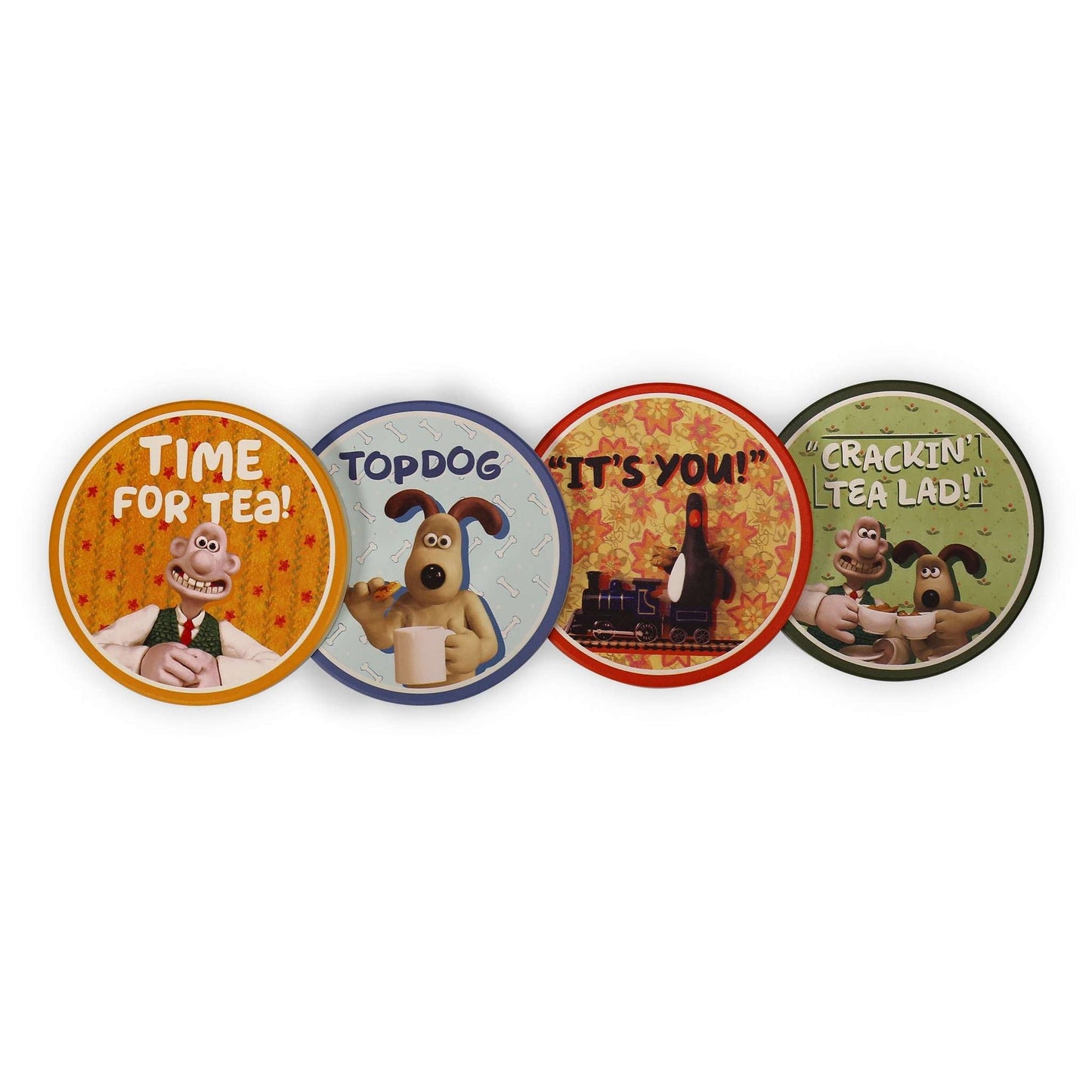 Lot de 4 sous-verres en céramique Wallace & Gromit