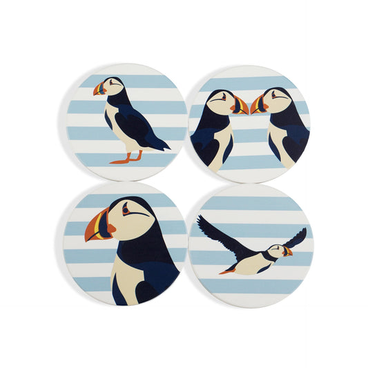 RSPB 4er-Set Keramikuntersetzer - Blauer Papageitaucher
