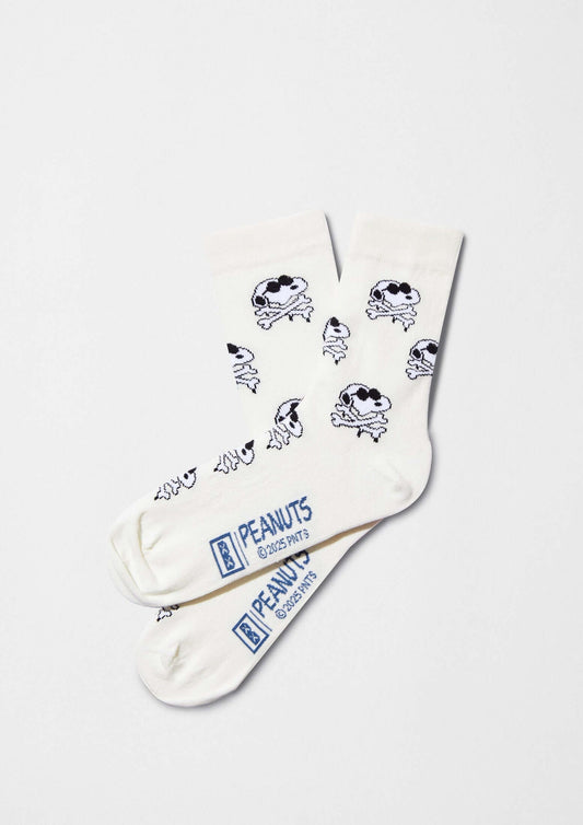 BeSnoopy Off-White Skull Socks