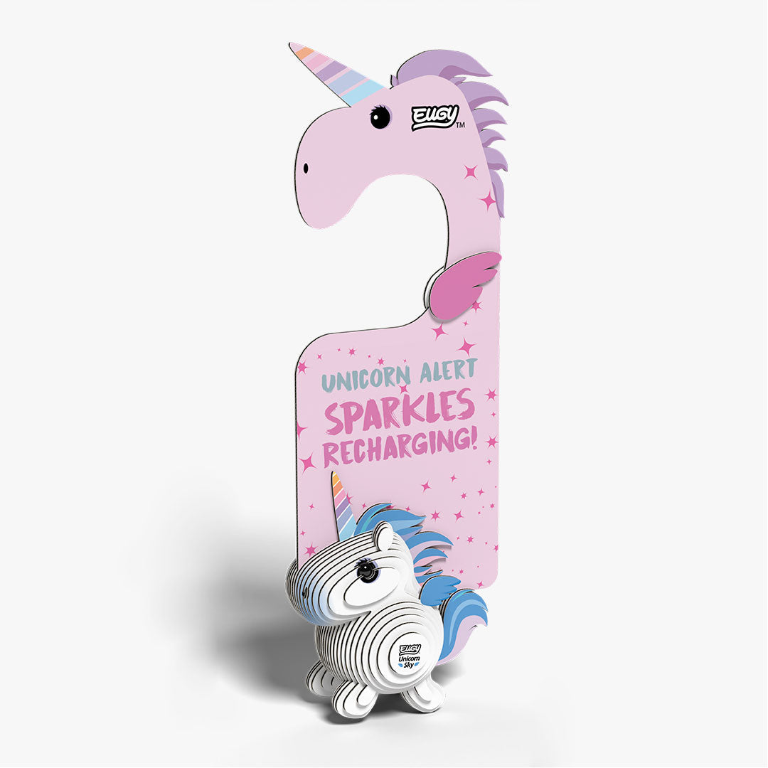 Maquette 3D EUGY D069 Accroche-porte Licorne Ciel – vue 1