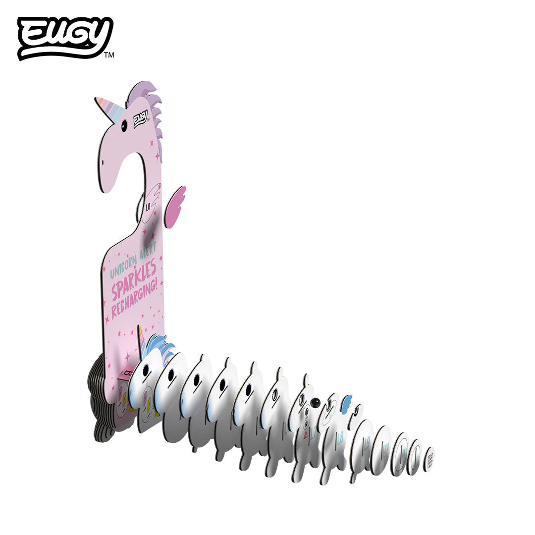 Maquette 3D EUGY D069 Accroche-porte Licorne Ciel – pièces avant assemblage
