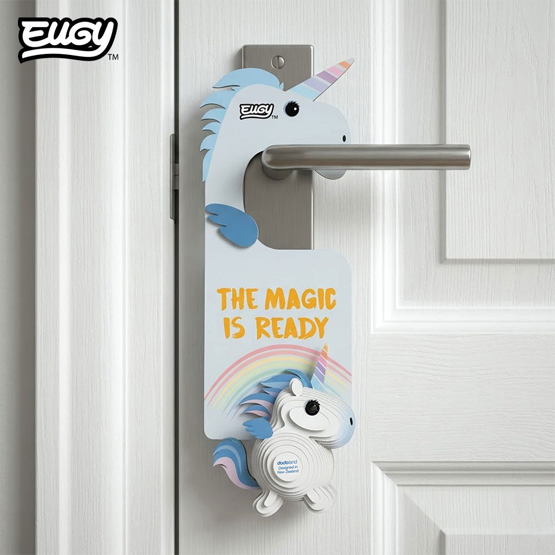 Maquette 3D EUGY D069 Accroche-porte Licorne Ciel – mise en scène