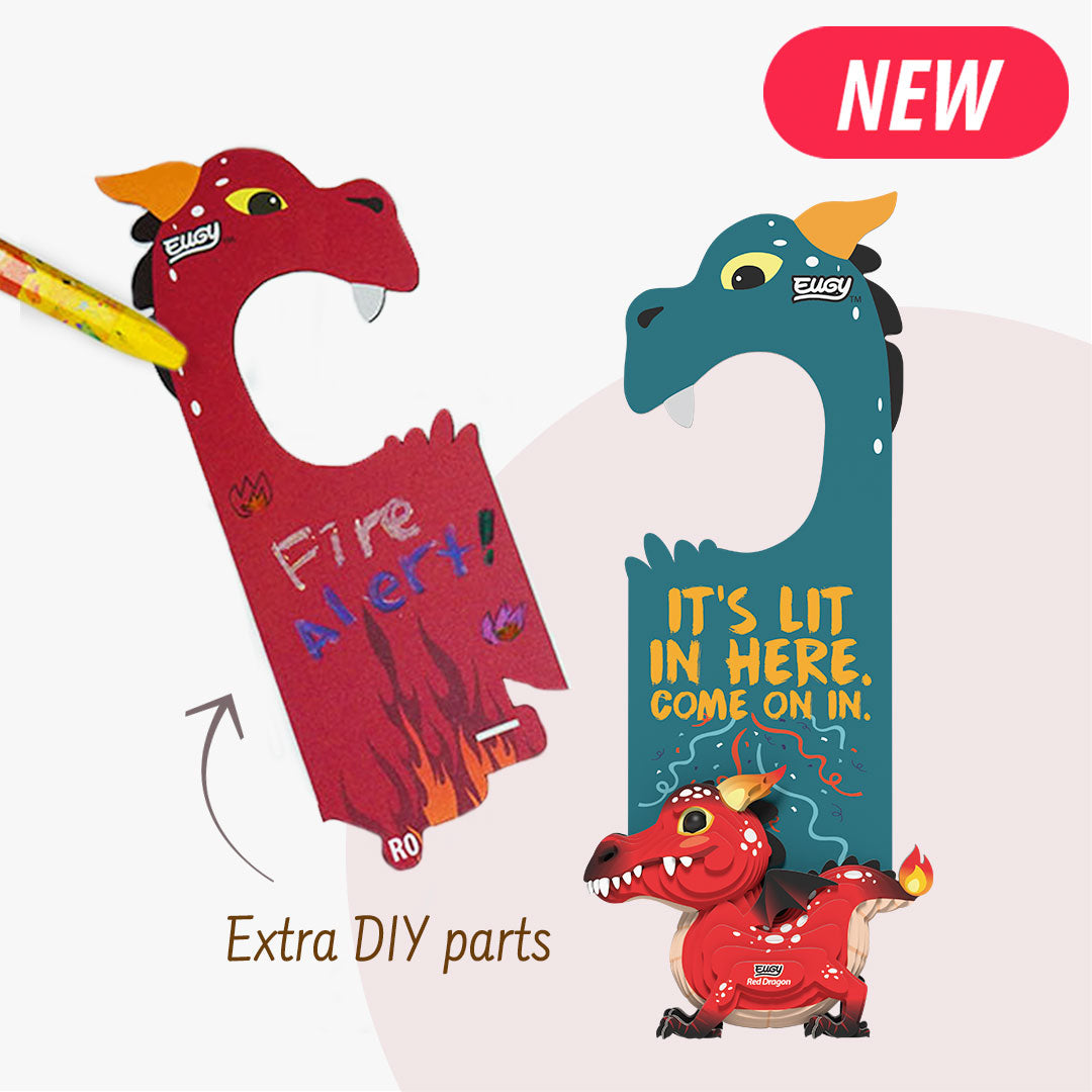 Maquette 3D EUGY D085 Accroche-porte Dragon rouge – vue 3