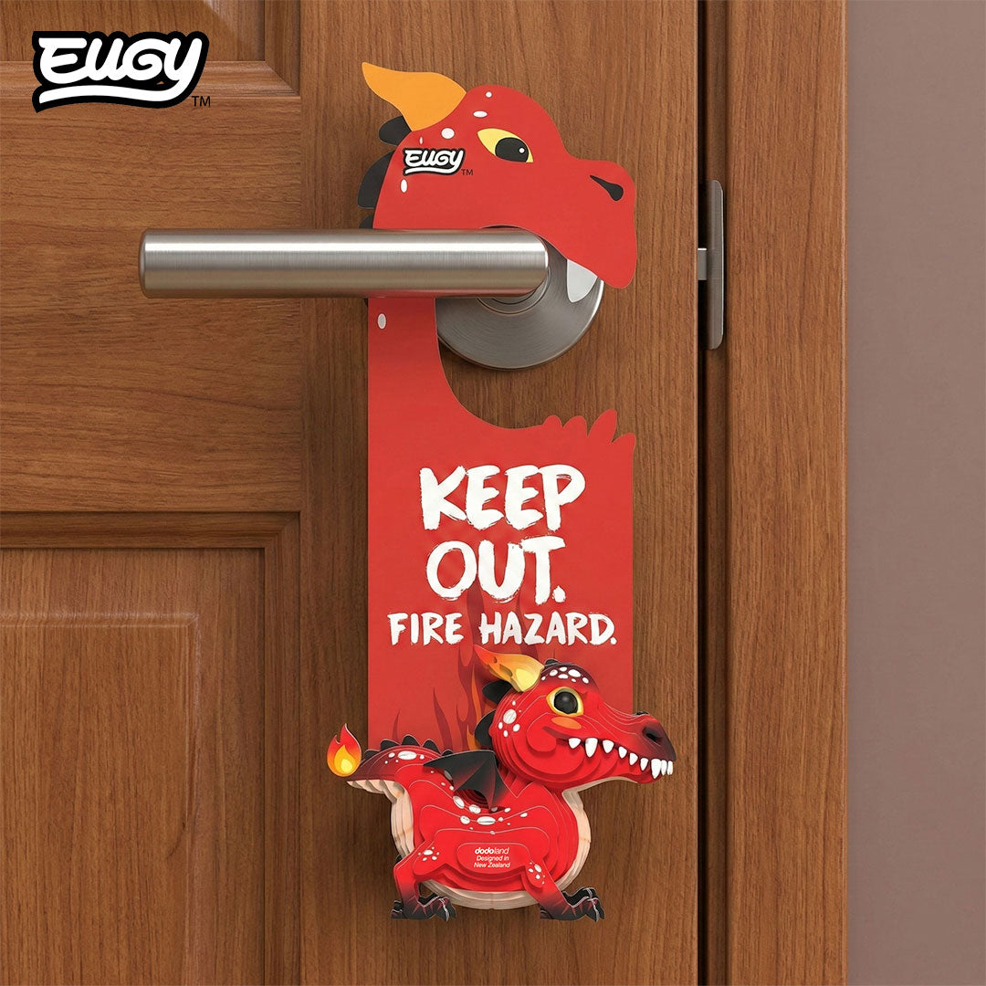 Maquette 3D EUGY D085 Accroche-porte Dragon rouge – mise en scène