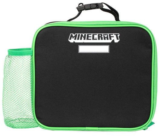 Lunchtasche – Minecraft with Mesh Pocket – Grau Pixel Creeper