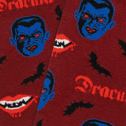 Chaussettes Dracula et Chauve-souris - Rouge Foncé