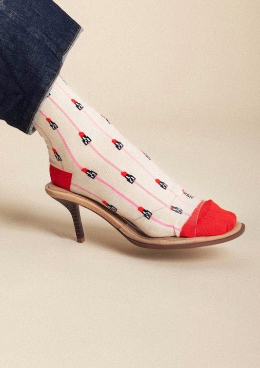 BeEmilyInParis Socks Lipstick Beige
