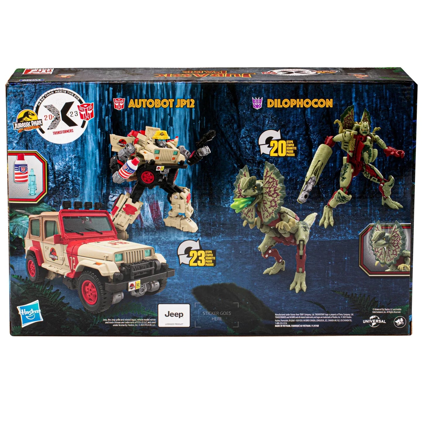 Transformers Collaborative Jurassic Park x Transformers Dilophocon and Autobot JP12