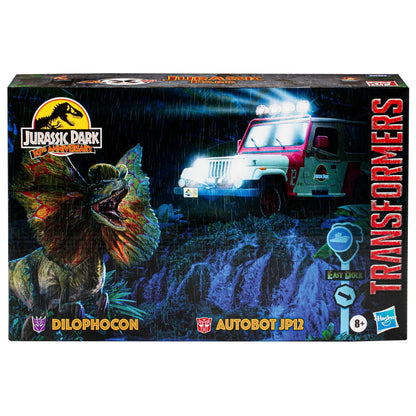 Transformers Collaborative Jurassic Park x Transformers Dilophocon and Autobot JP12