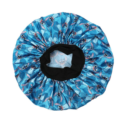 Bonnet de nuit en satin Disney Stitch – bleu