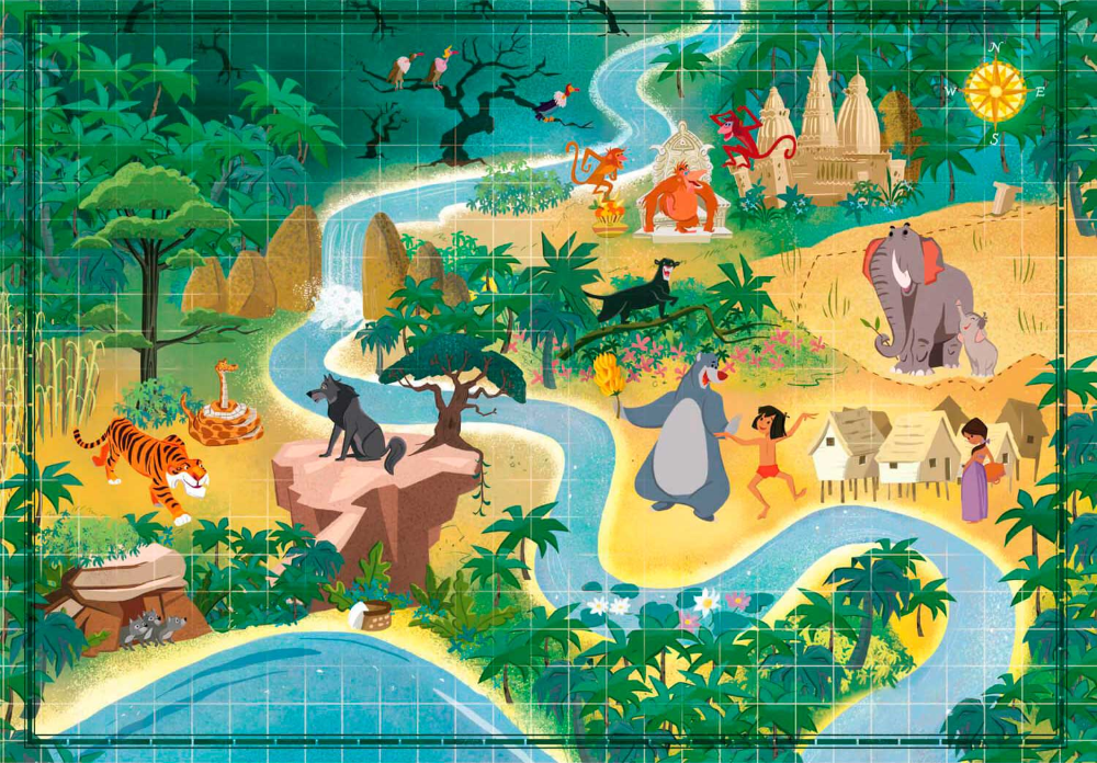 DISNEY - Das Dschungelbuch - Puzzle Story Maps 1000P