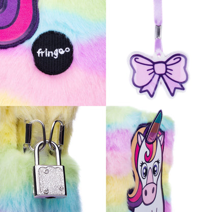 Carnet en peluche – blanc licorne