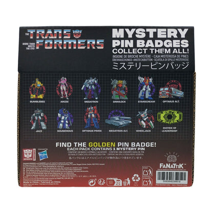 Display de 12 blind boxes Transformers - pin’s mystère - présentoir arrière