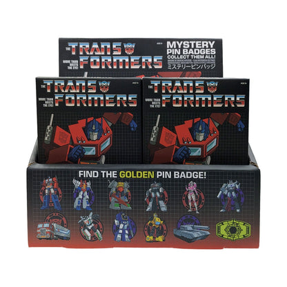 Display de 12 blind boxes Transformers - pin’s mystère - présentoir avant