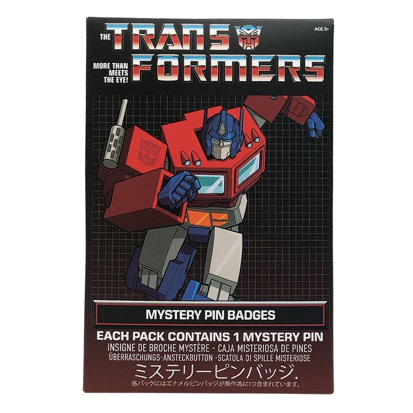 Display de 12 blind boxes Transformers - pin’s mystère - packaging avant