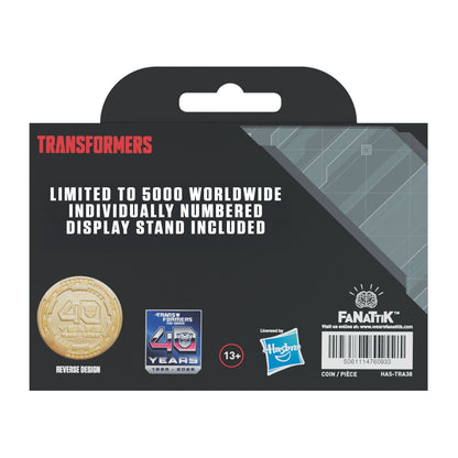 Transformers: The Movie – Limited Edition 40th Anniversary 24k Gold Plated Presentation Coin