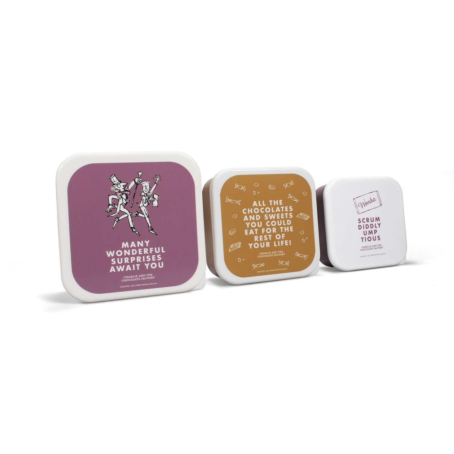 Lot de 3 boîtes à snack Roald Dahl - Charlie
