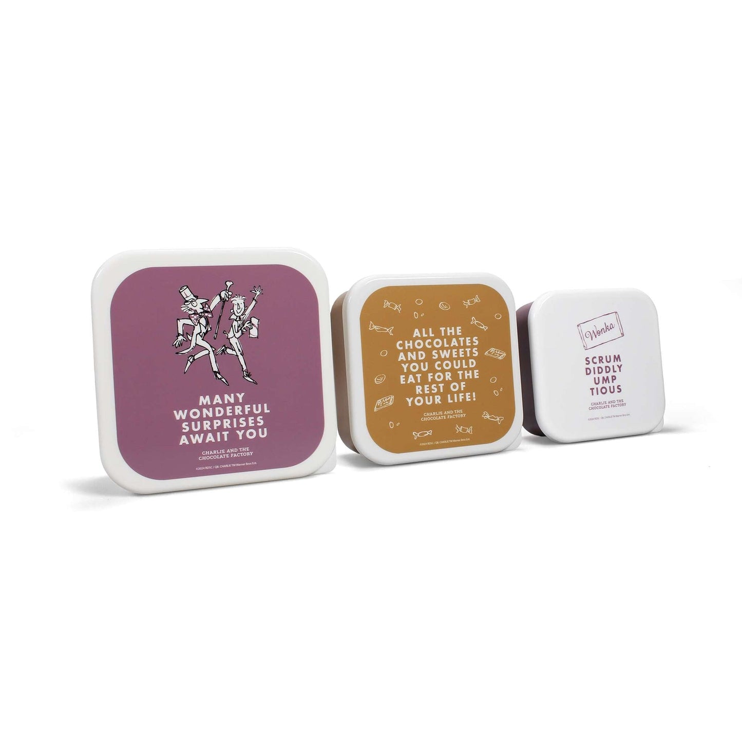 Lot de 3 boîtes à snack Roald Dahl - Charlie