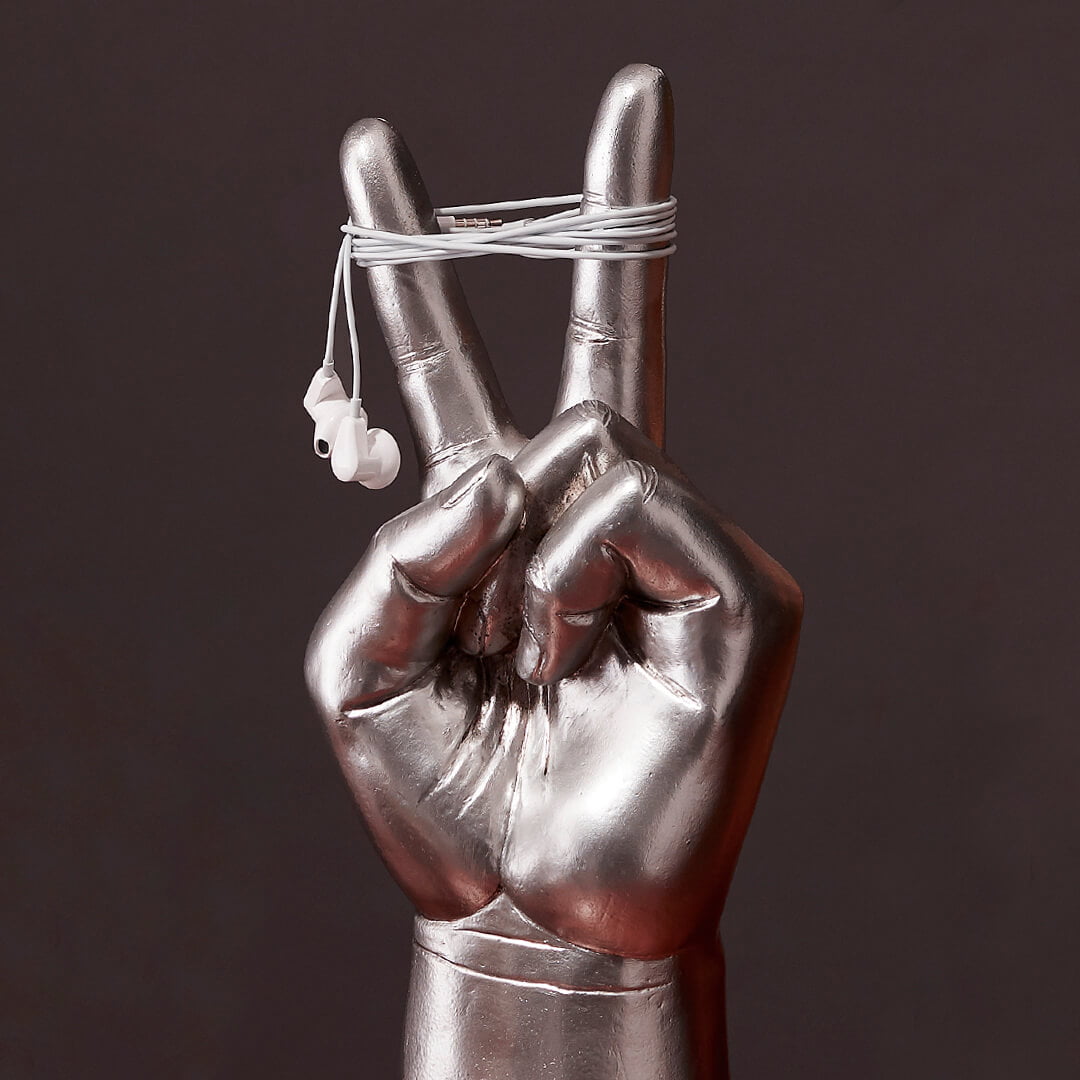 "Peace Out" Hand Headphone Stand