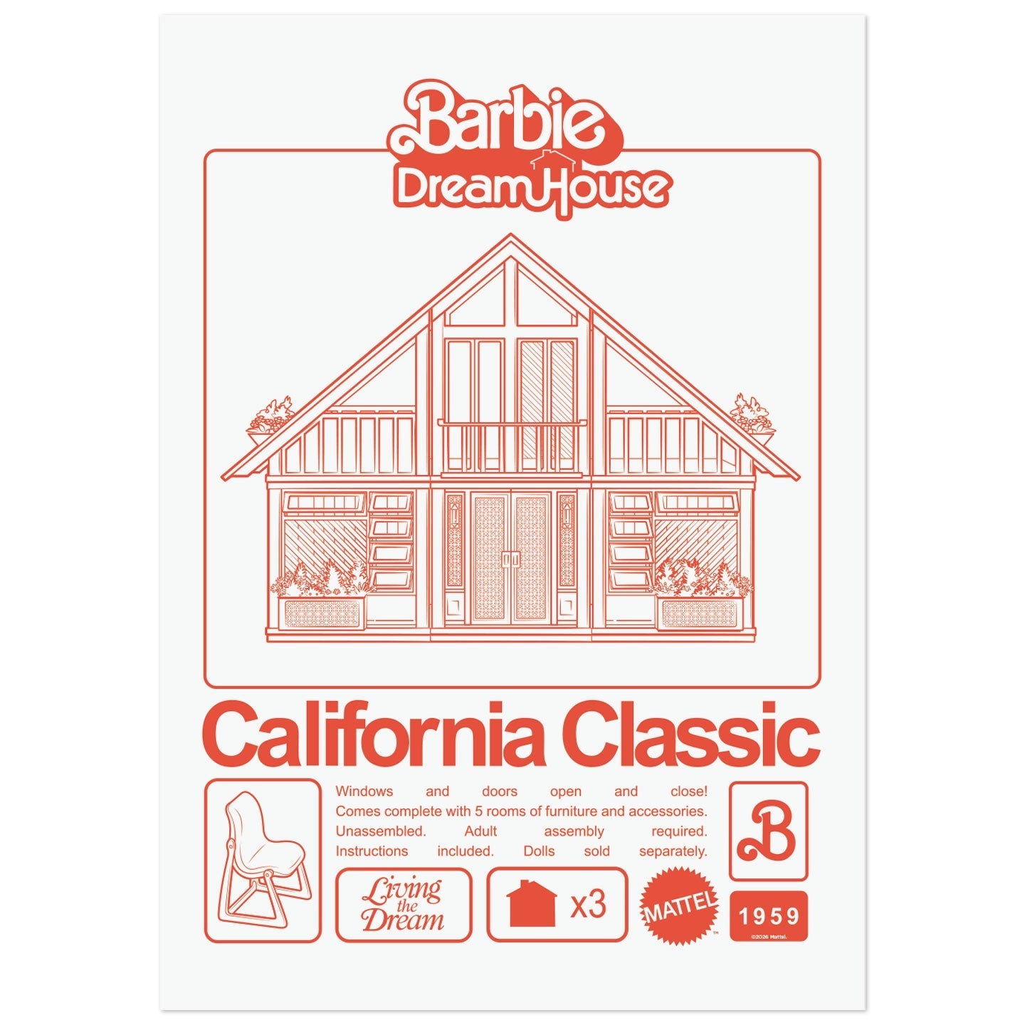Affiche collector Barbie - ™ California Classic DreamHouse™