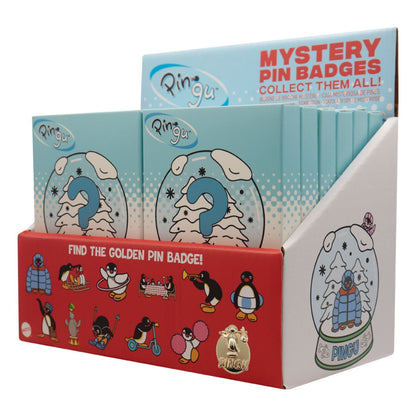 Display de 12 blind boxes Pingu - pin’s mystère - présentoir angle