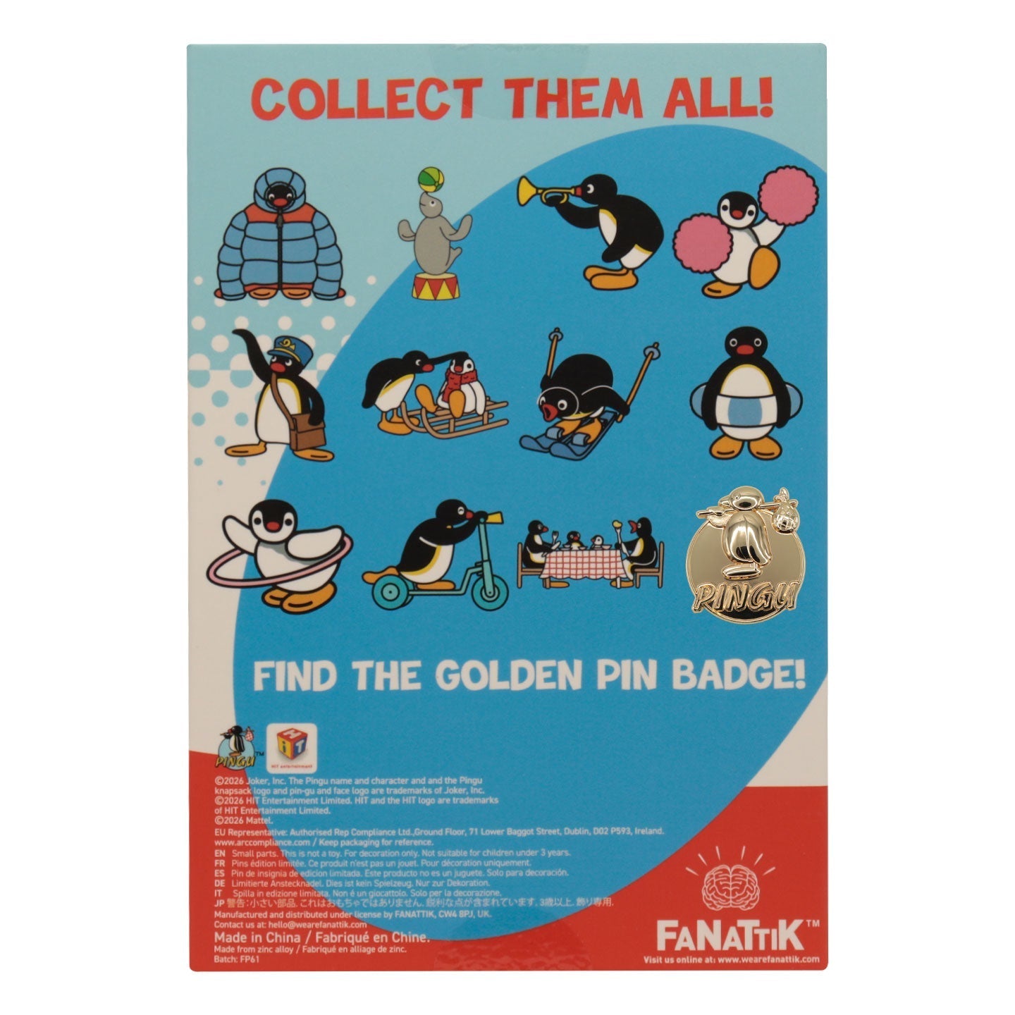 Display de 12 blind boxes Pingu - pin’s mystère - blind box arrière