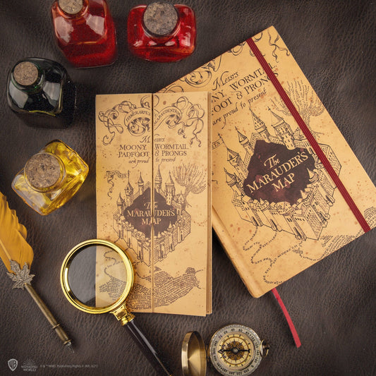 Notizbuch mit Karte des Rumtreibers