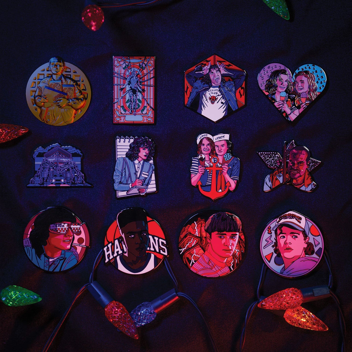 Display de 12 blind boxes Stranger Things - pin’s mystère - mise en situation 7