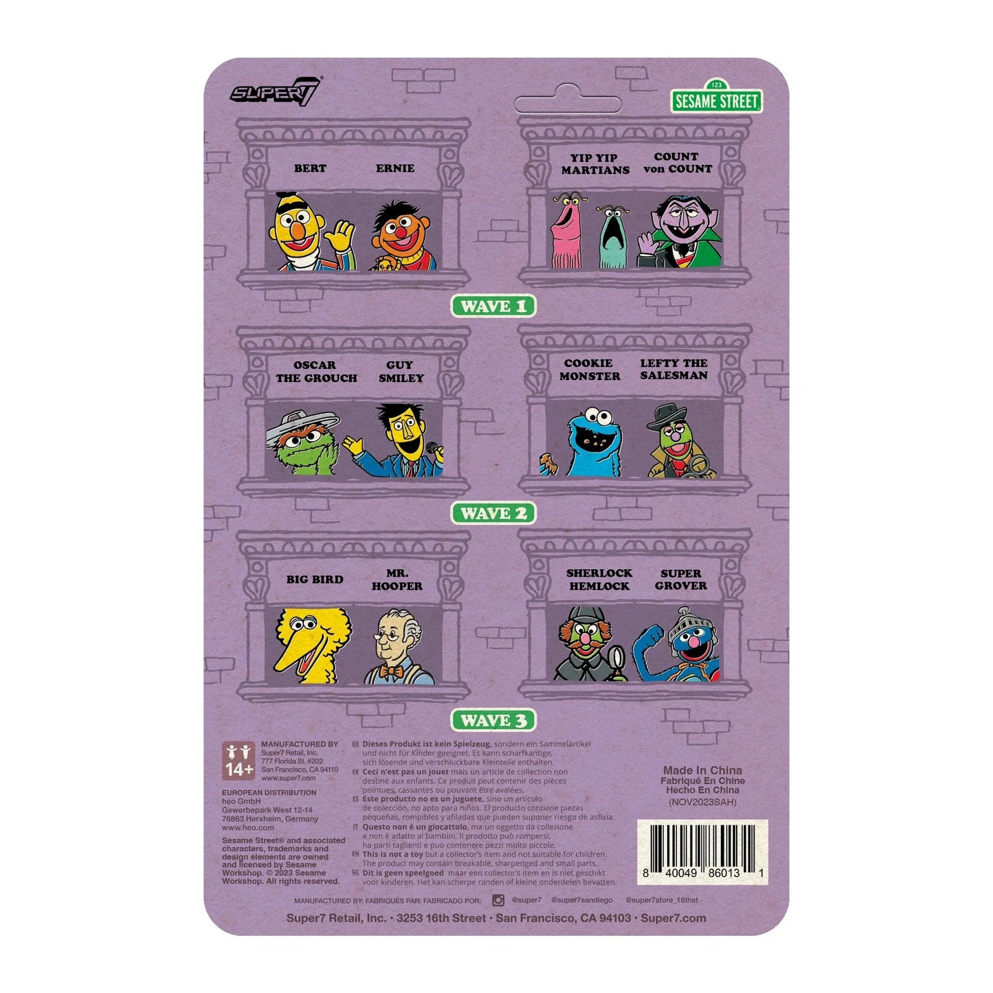 sesame street reaction figures wave 3 big bird super7