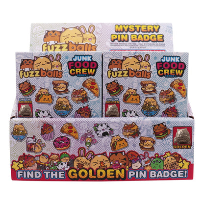Display de 12 blind boxes Fuzzballs - pin’s mystère - présentoir avant