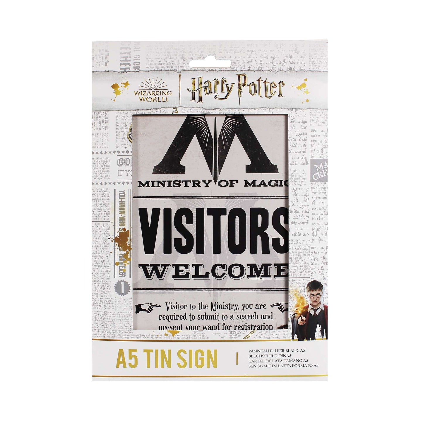 Plaque décorative en métal Harry Potter - Ministère de la Magie